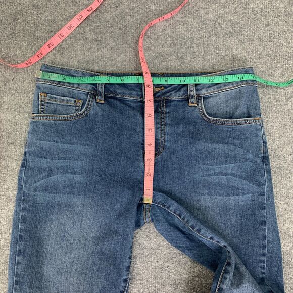 Vans Jean Women 7/28 Denim Skinny Low Rise Distressed Knee Raw Hem Stretch Ankle - Picture 5 of 12